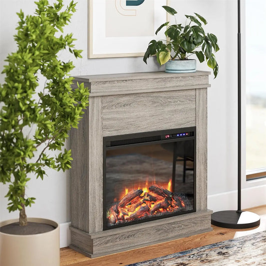 Grey Oak Mateo 30 Inch Electric Fireplace